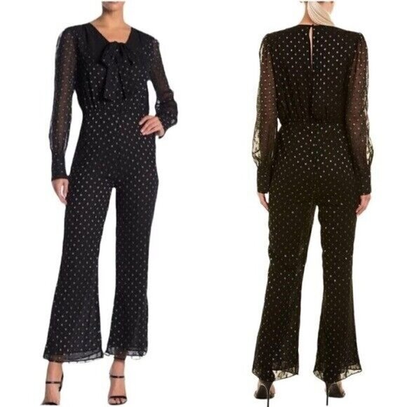 WALTER Baker Emory Jumpsuit Black and Silver Women’s Size...